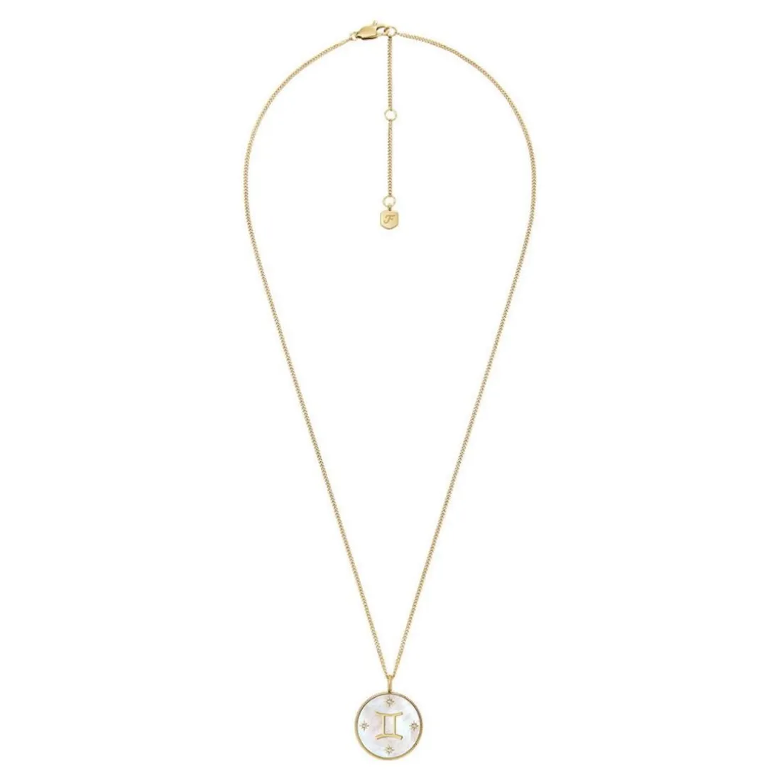 Collier Femme Fossil Bijoux Signes du Zodiaque Gémeaux - JF04840710 Acier inoxydable