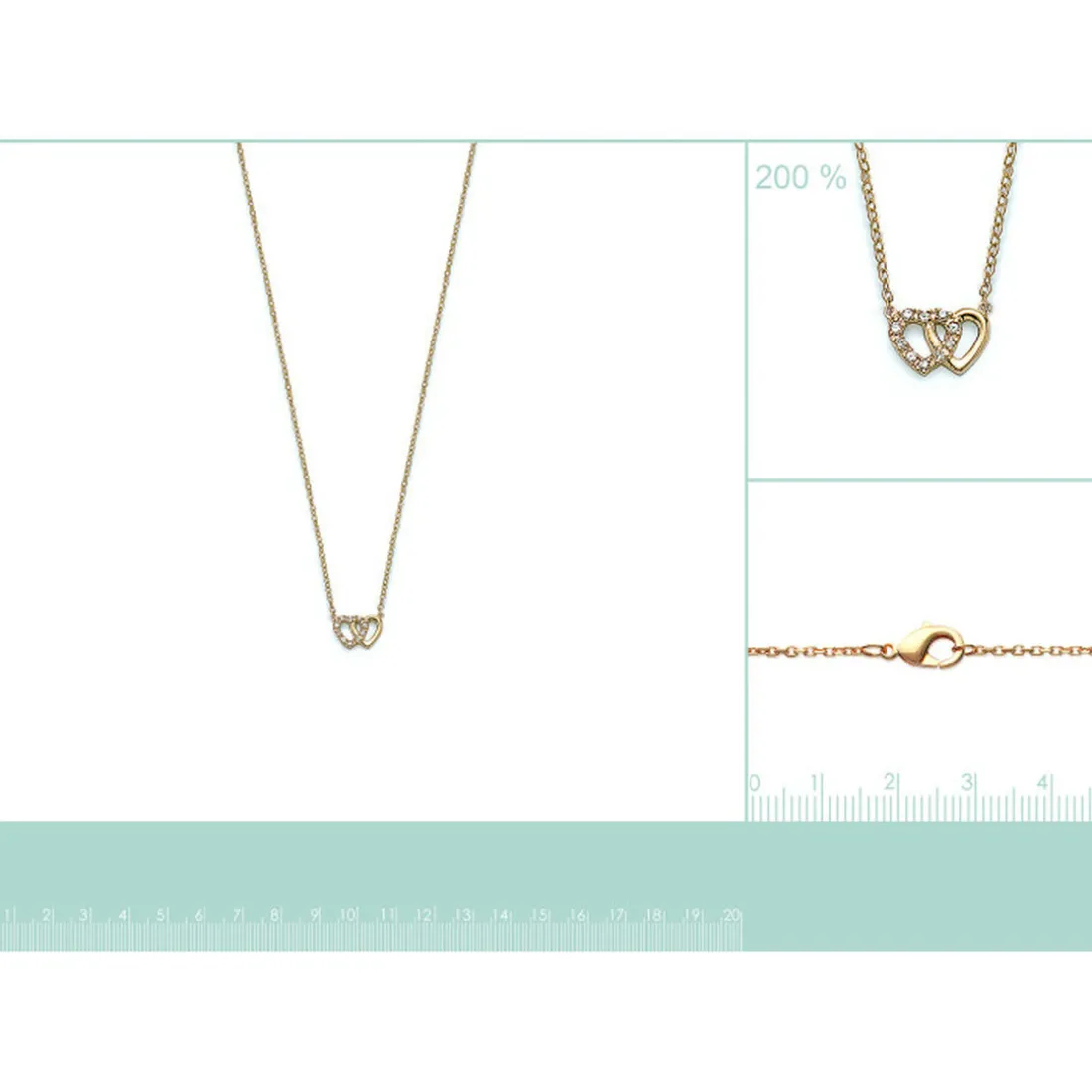 Collier femme plaqué or - UWVZ004Y