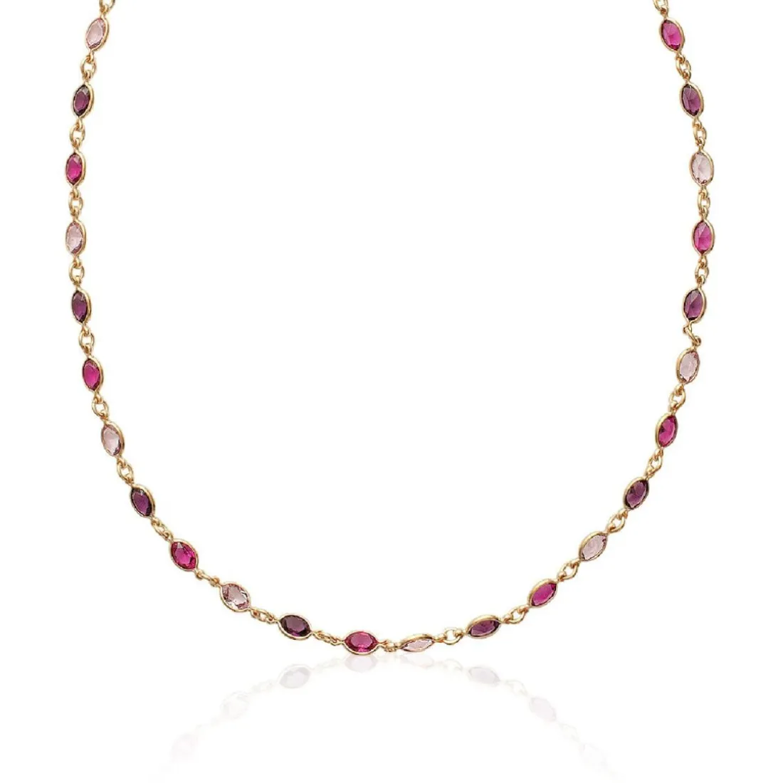 Collier femme plaqué or cristal serti clos - YVV5VZ45