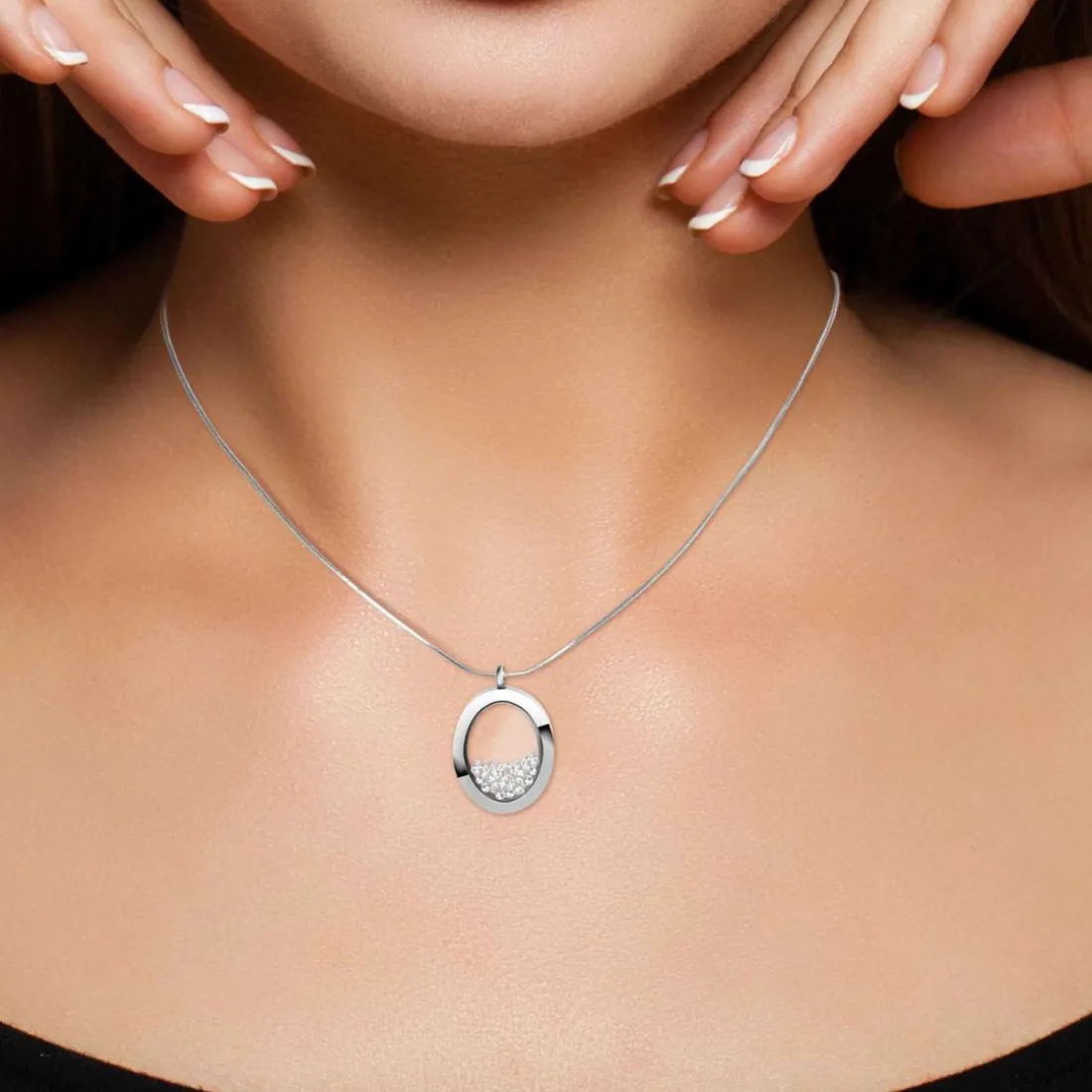 Collier femme So Charm - B1522-CRYS Acier Argent