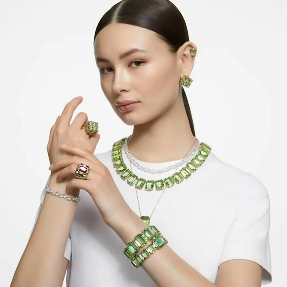 Collier Femme Swarovski - 5619491 Métal doré Vert