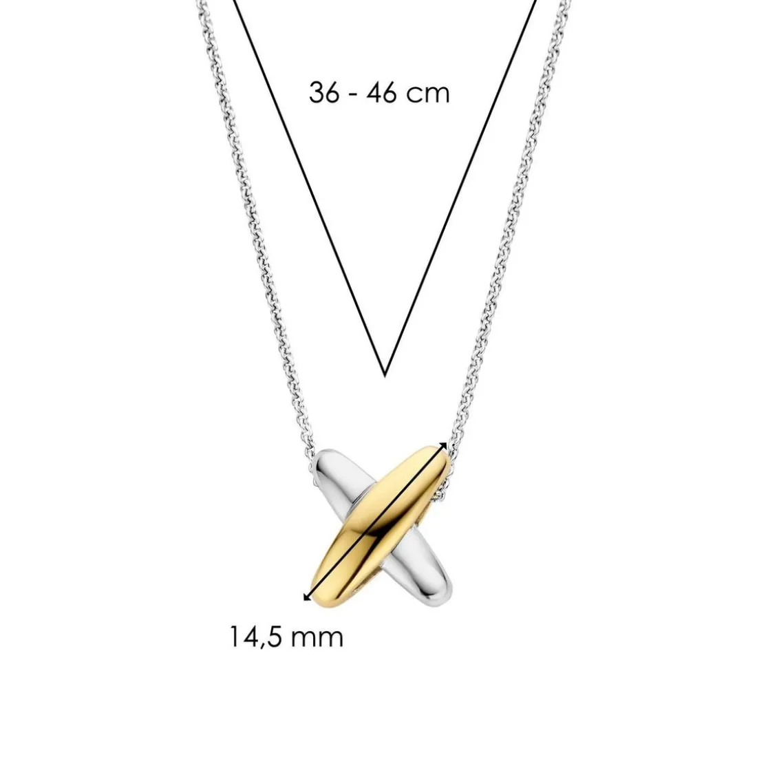 Collier Femme Ti Sento 34003SY – Argent, plaqué or