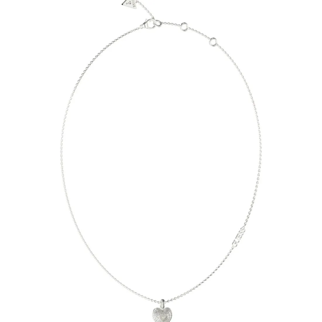 Collier Amami Acier Rhodié Cœur Pavé