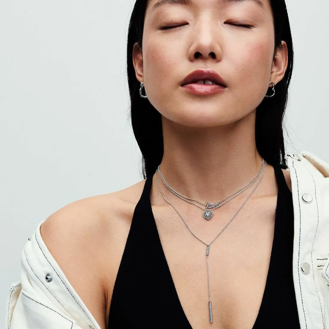 Collier avec Pendentif Halo Cœur Scintillant