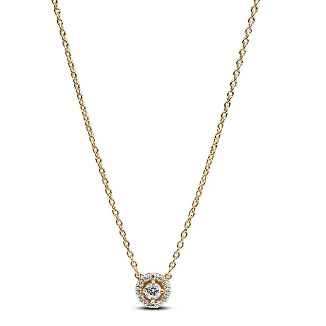 Collier avec Pendentif Halo Rond Pavé