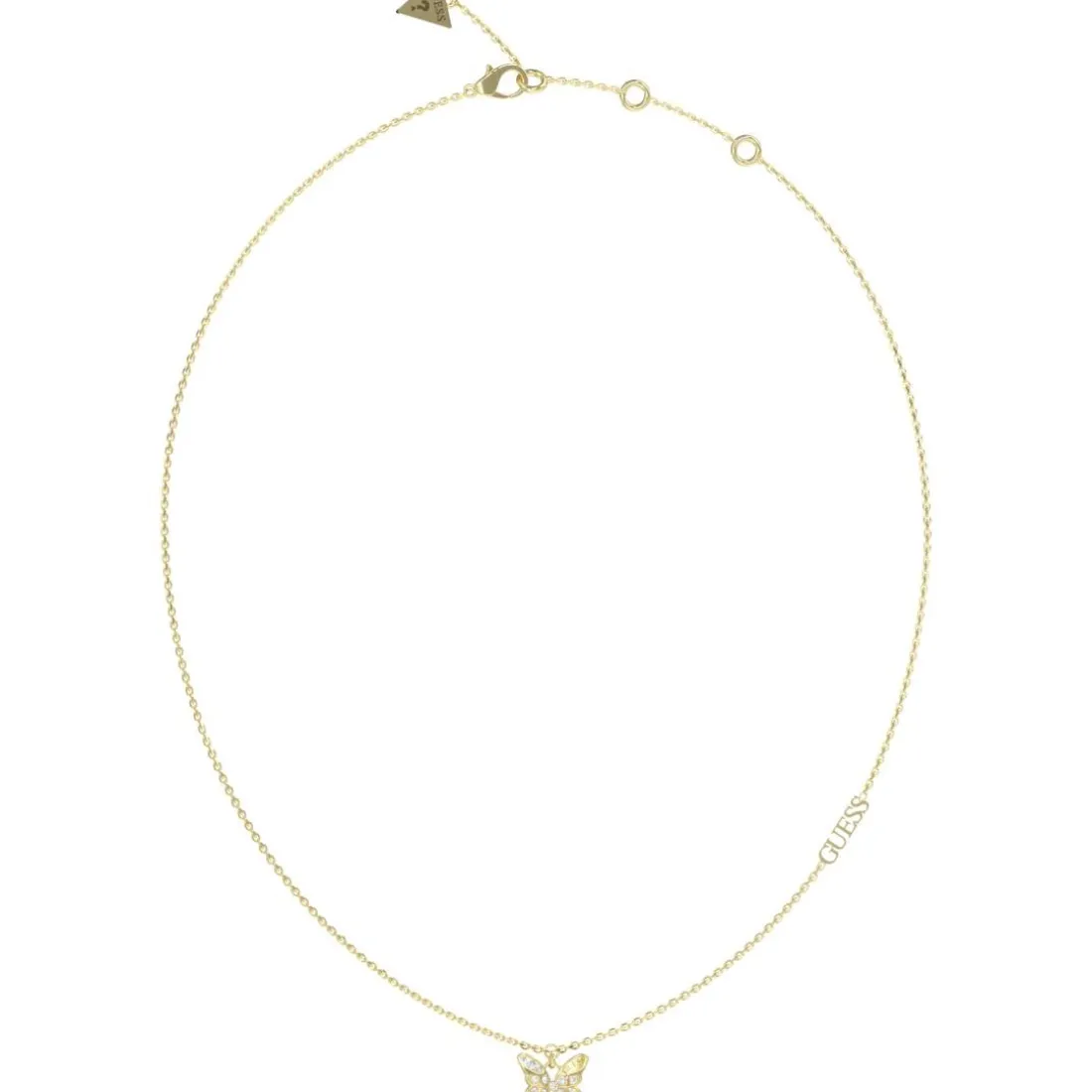 Collier Chrysalis Acier Doré Et Papillon Pavé De Zircons Cubiques