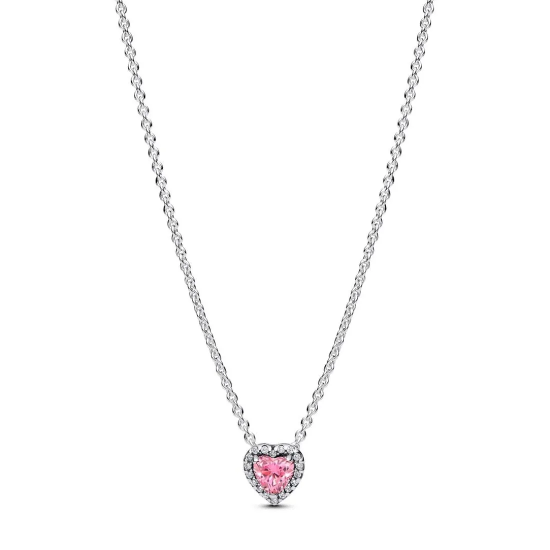Collier Cœur Surélevé Rose