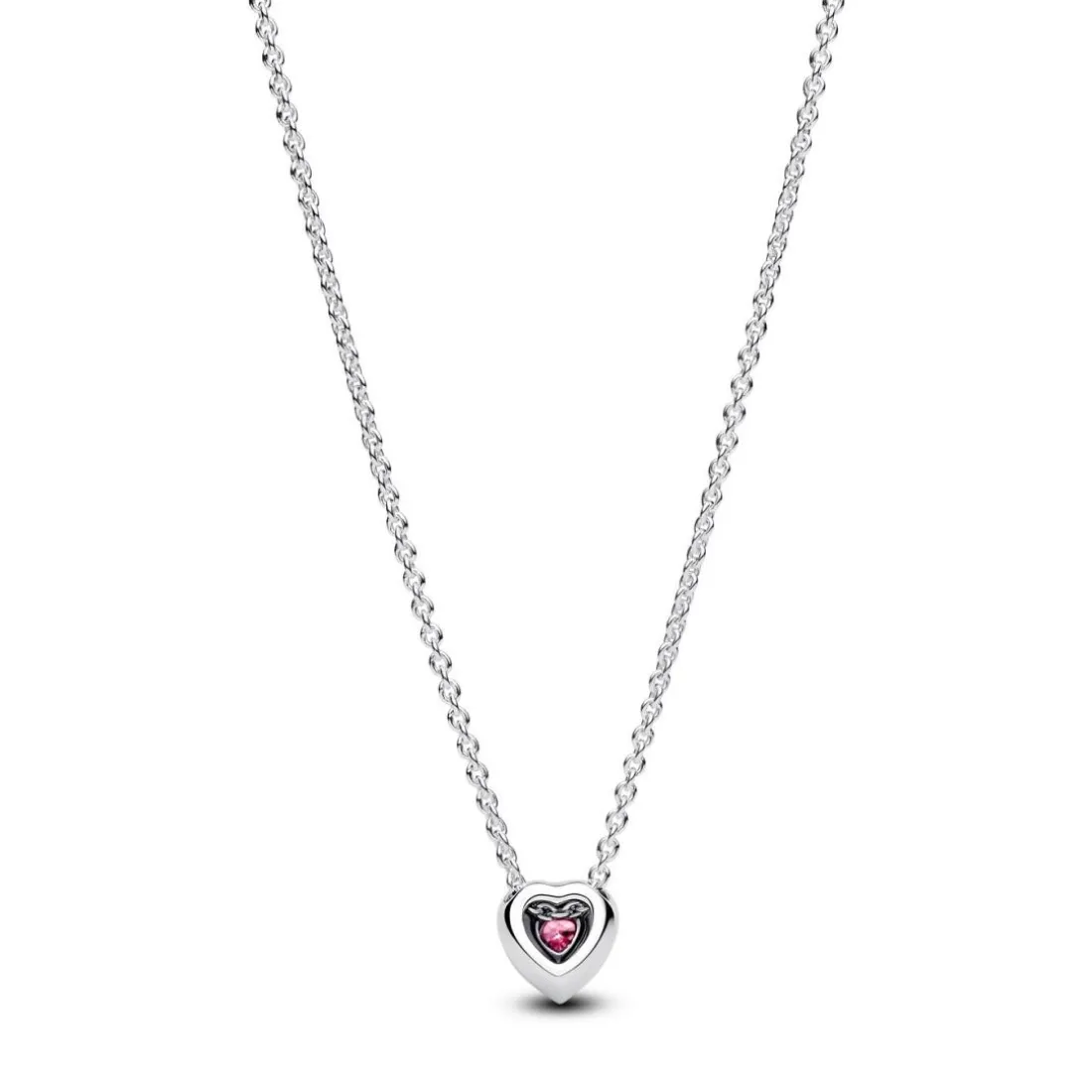 Collier Cœur Surélevé Rose