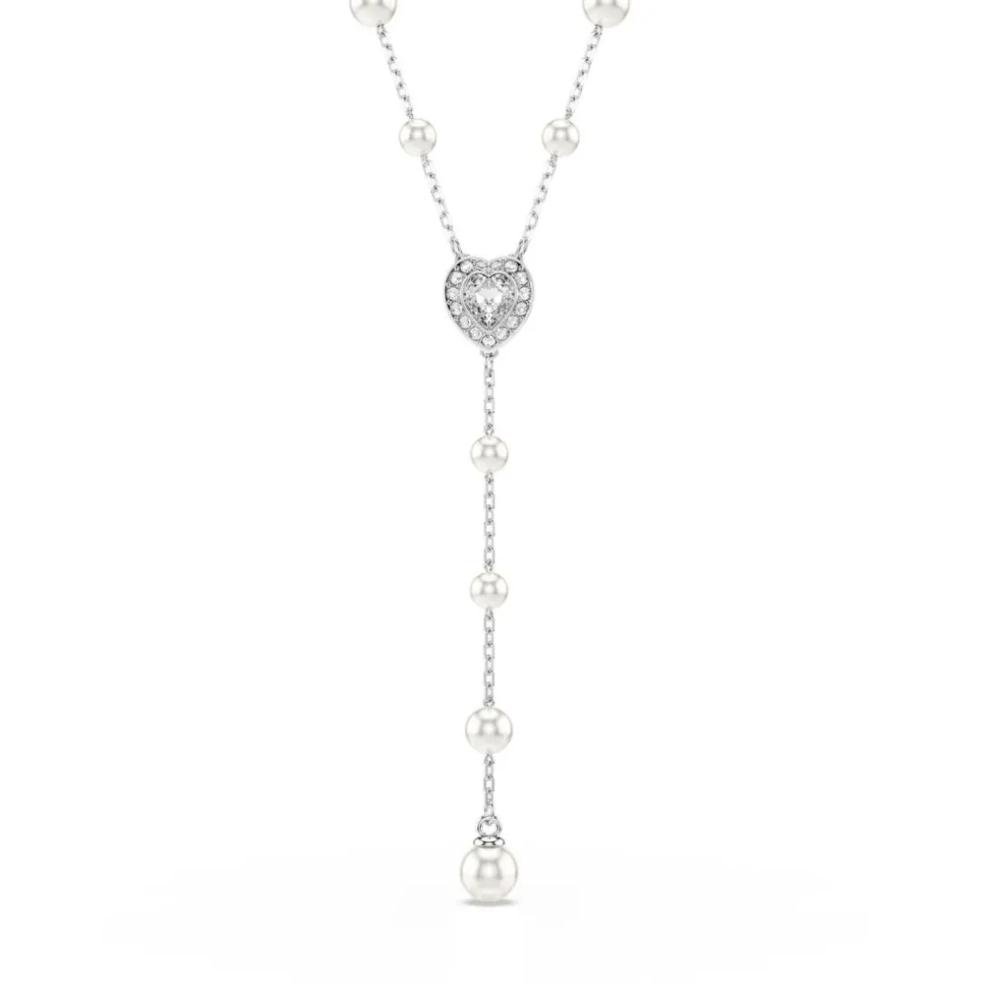 Collier en Y Ariana Grande x Swarovski, Tailles variées, Cœur, Blanc, Métal rhodié