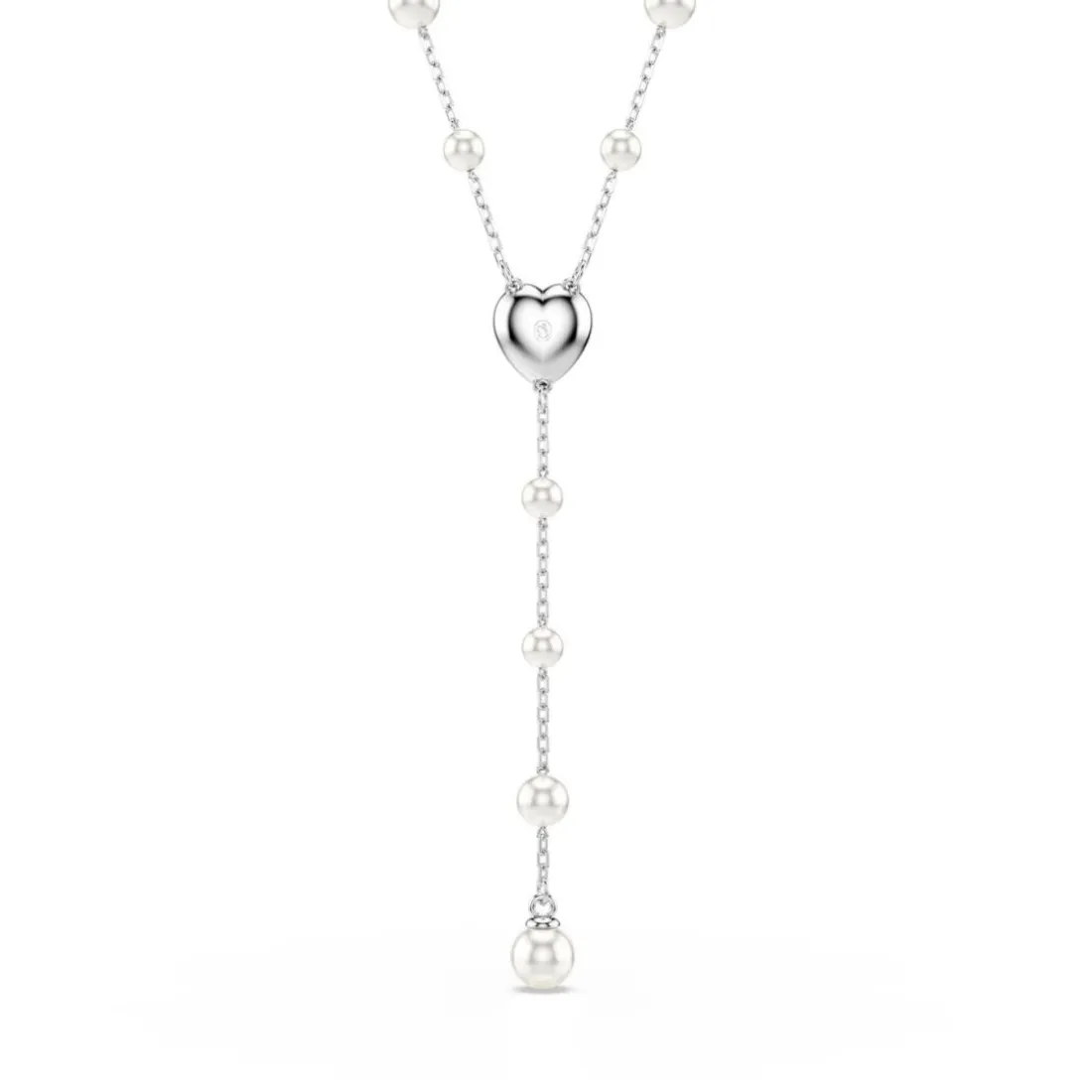 Collier en Y Ariana Grande x Swarovski, Tailles variées, Cœur, Blanc, Métal rhodié