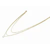 Collier Etincelle Acier Doré 3 Rangs 40/45/47 + 3 cm Et Pavage