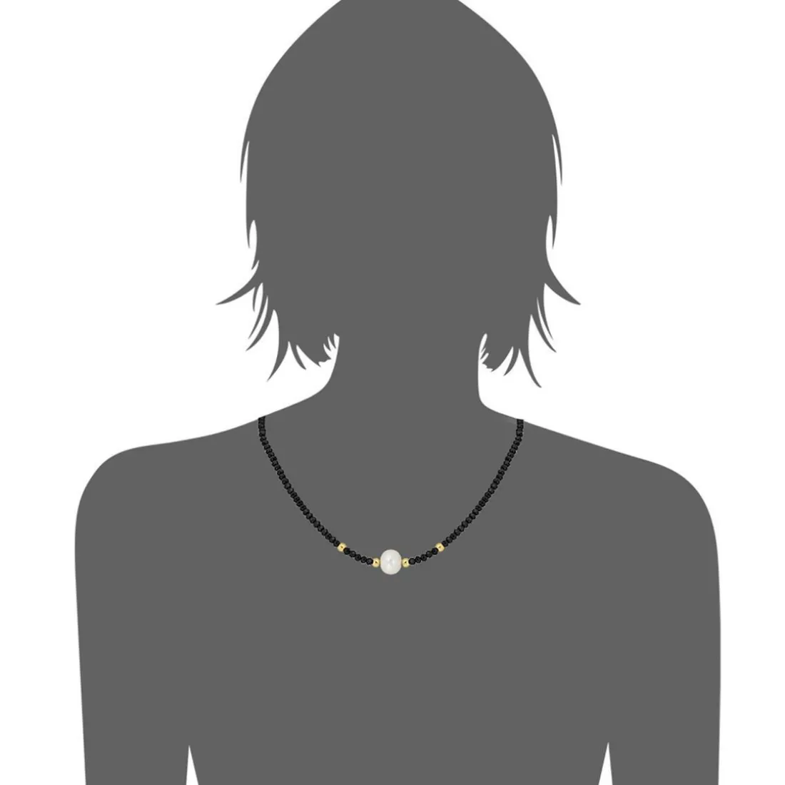 Collier et pendentif Femme Edforce 534-0113-N - Perle noir