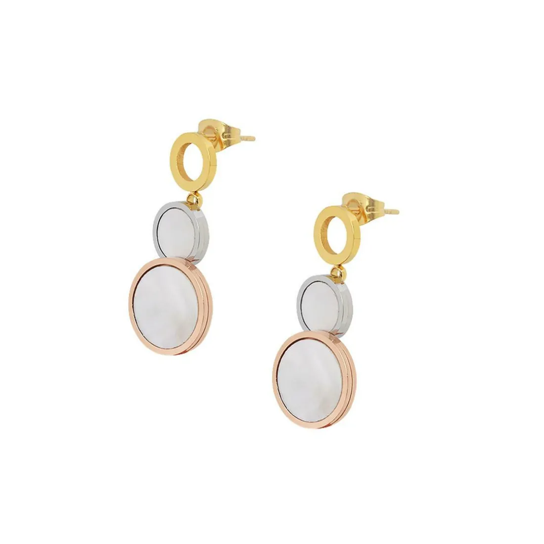 Collier et pendentif Femme Edforce 302-0100-S - Acier Doré