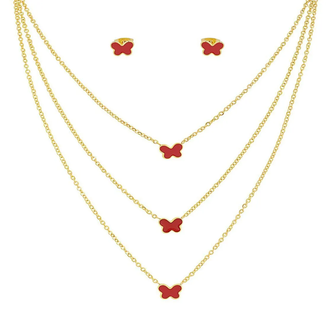 Collier et pendentif Femme Edforce 226-0046-S - Acier Doré