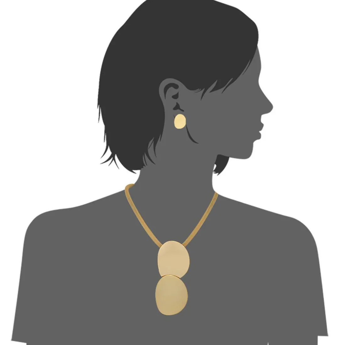 Collier et pendentif Femme Edforce 00-0279-S - Acier Doré