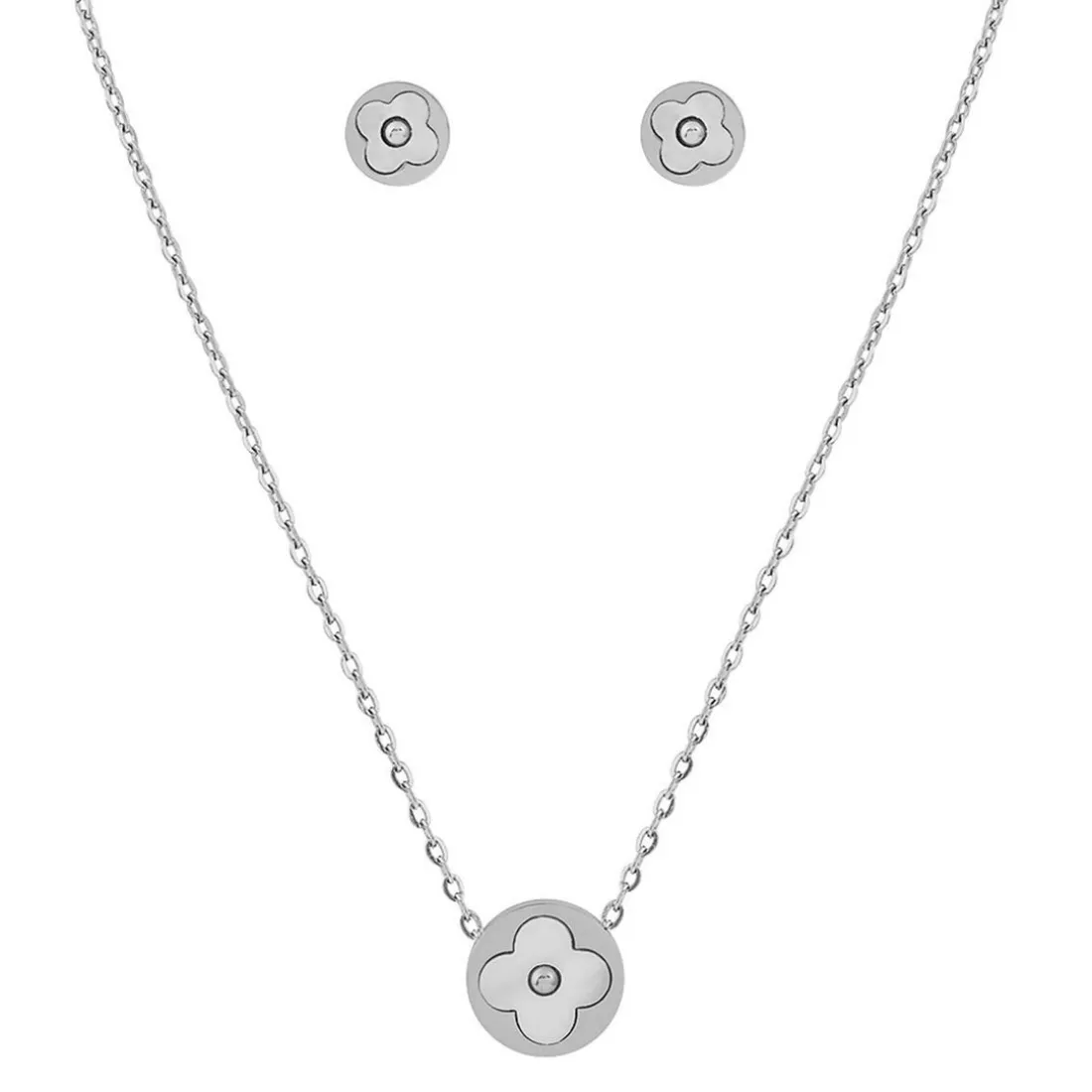Collier et pendentif Femme Edforce 274-0036-S - Acier Argenté