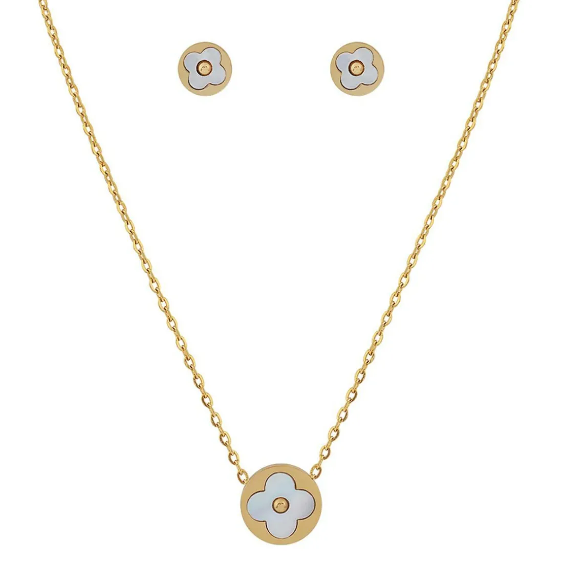 Collier et pendentif Femme Edforce 274-0035-S - Acier Doré
