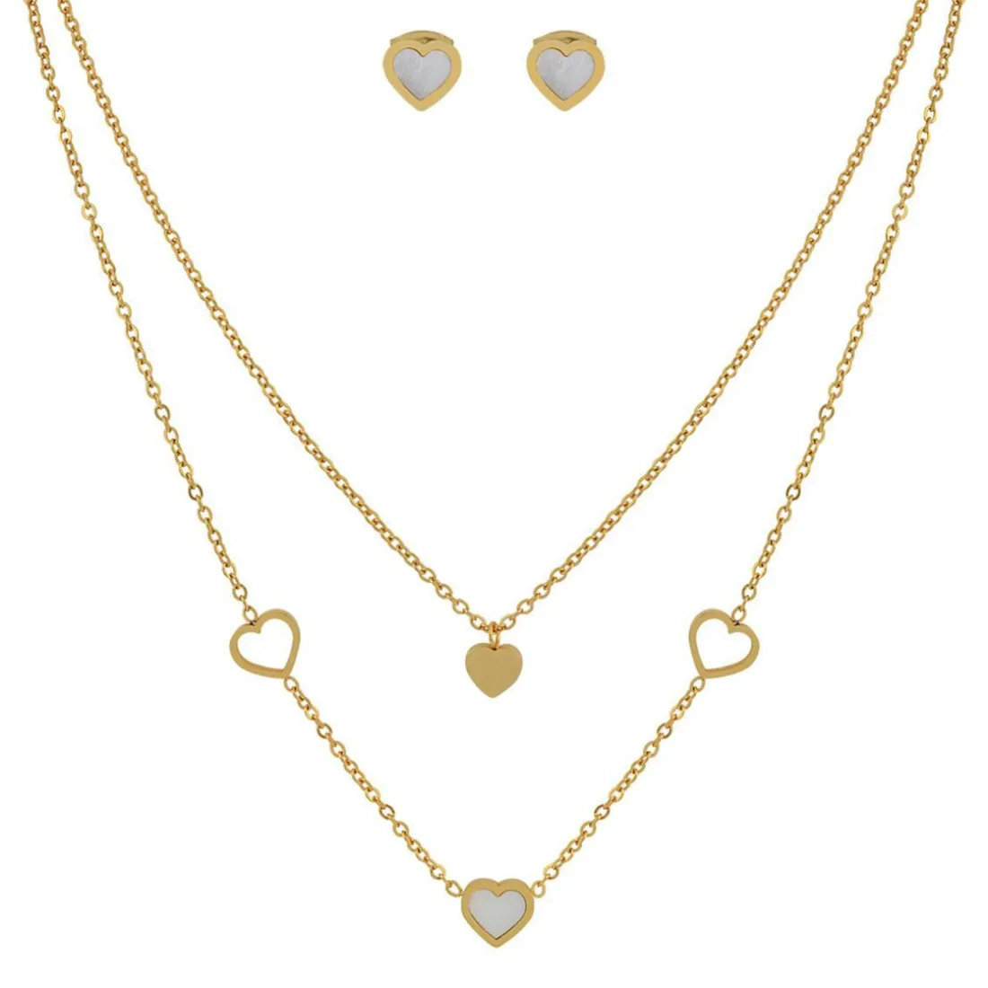 Collier et pendentif Femme Edforce 337-0311-S - Acier Doré