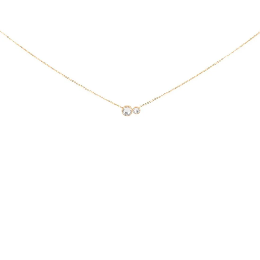 Collier et pendentif Les Interchangeables A54327 - Serti PM-GM Or Rose Cristal Femme