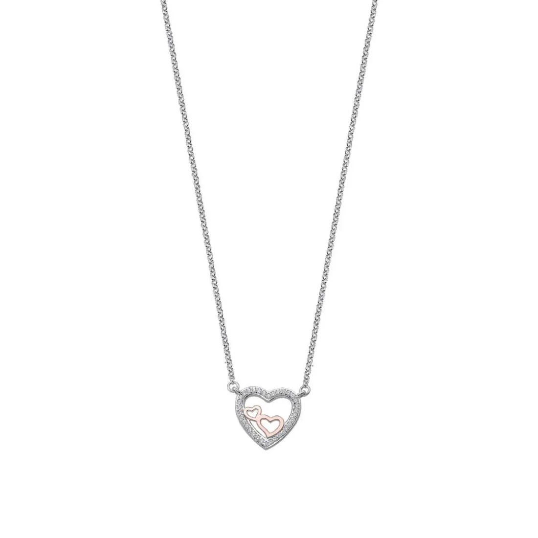 Collier et pendentif Lotus Silver LP1856-1/1 - coeur cv moments Argent Femme