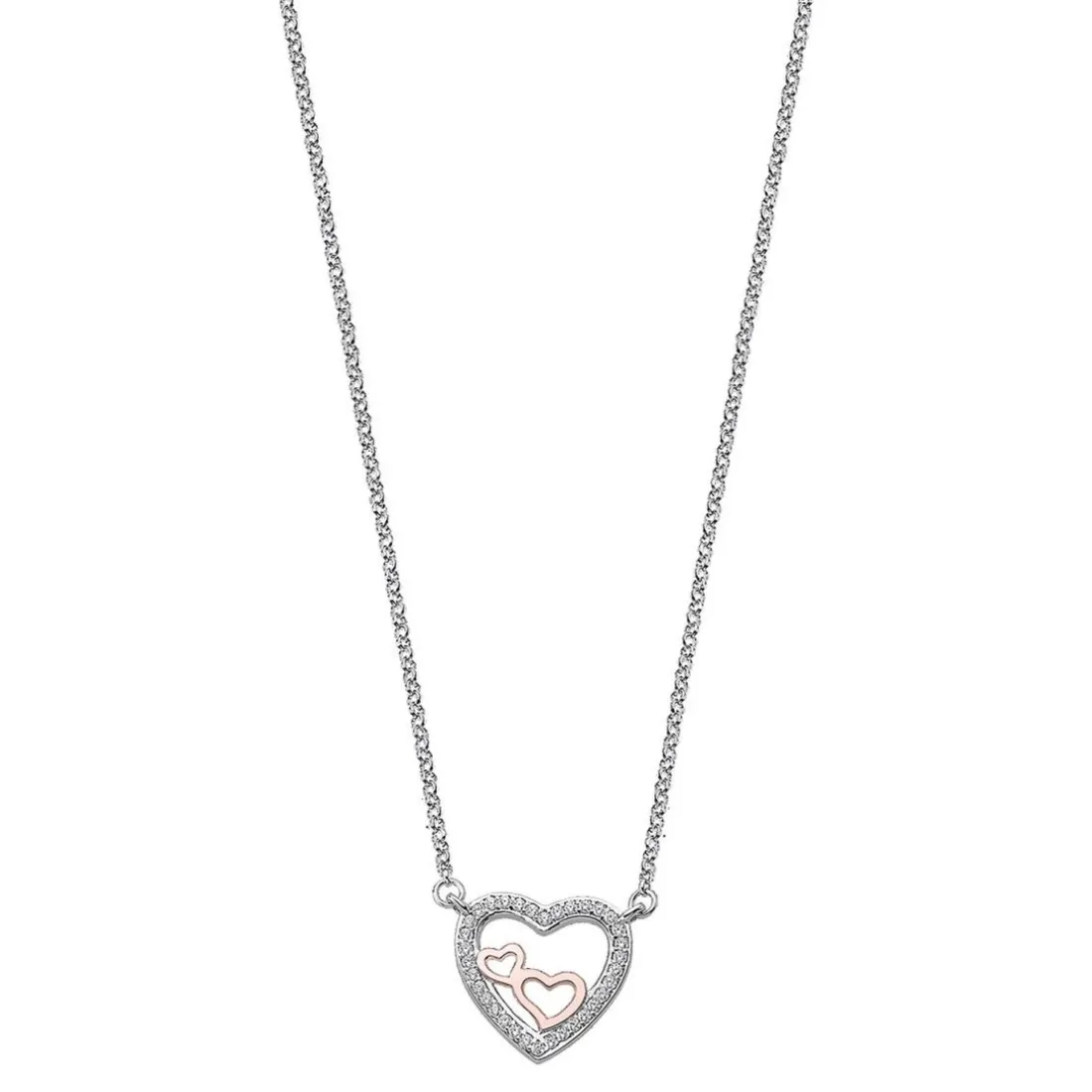 Collier et pendentif Lotus Silver LP1856-1/1 - coeur cv moments Argent Femme