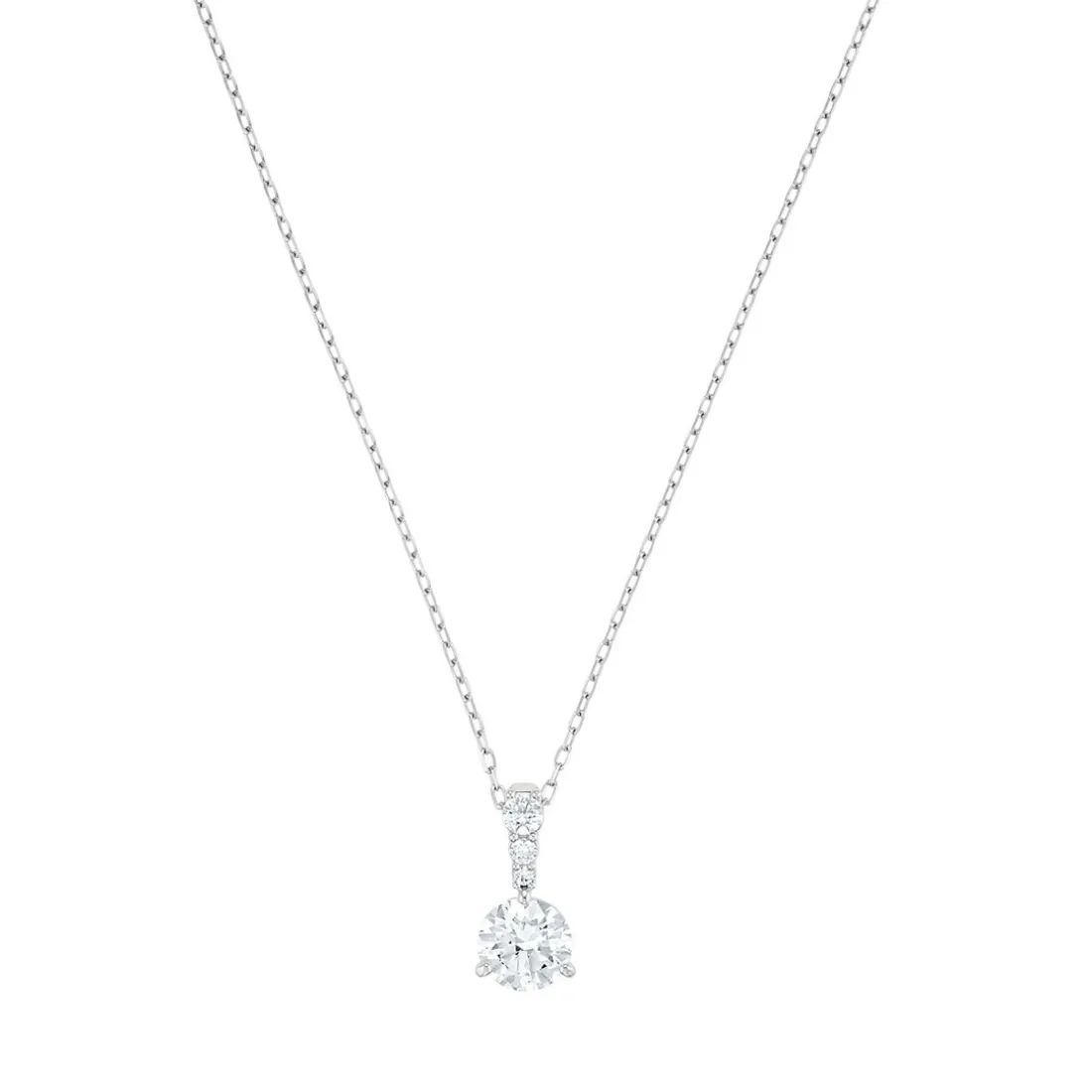 Collier et pendentif Swarovski 5472635 - Pendentif Solitaire Métal Rhodié et Cristaux Étincelants Femme