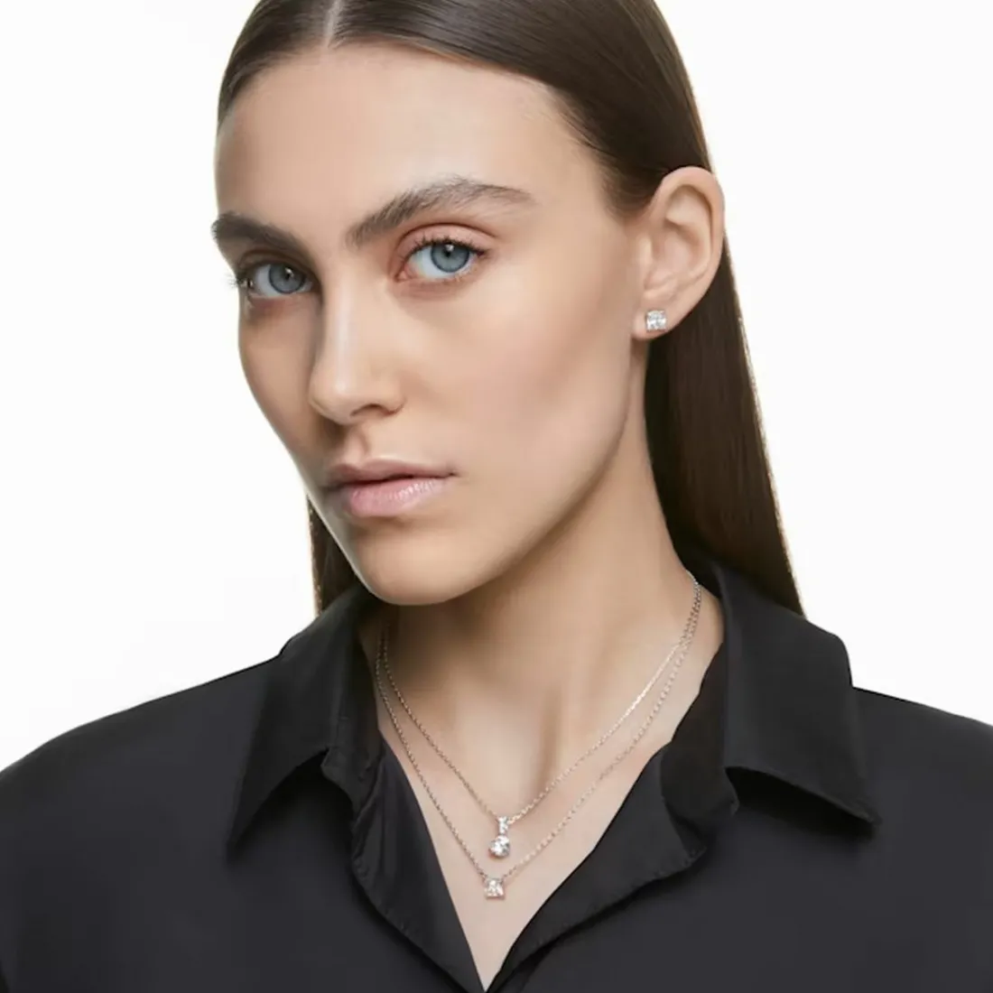 Collier et pendentif Swarovski 5472635 - Pendentif Solitaire Métal Rhodié et Cristaux Étincelants Femme