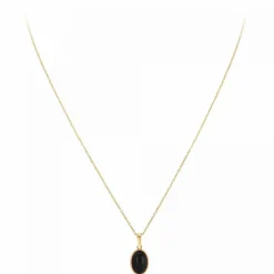 Collier femme Angèle M B2458-BLACK-ONYX - Métal Doré
