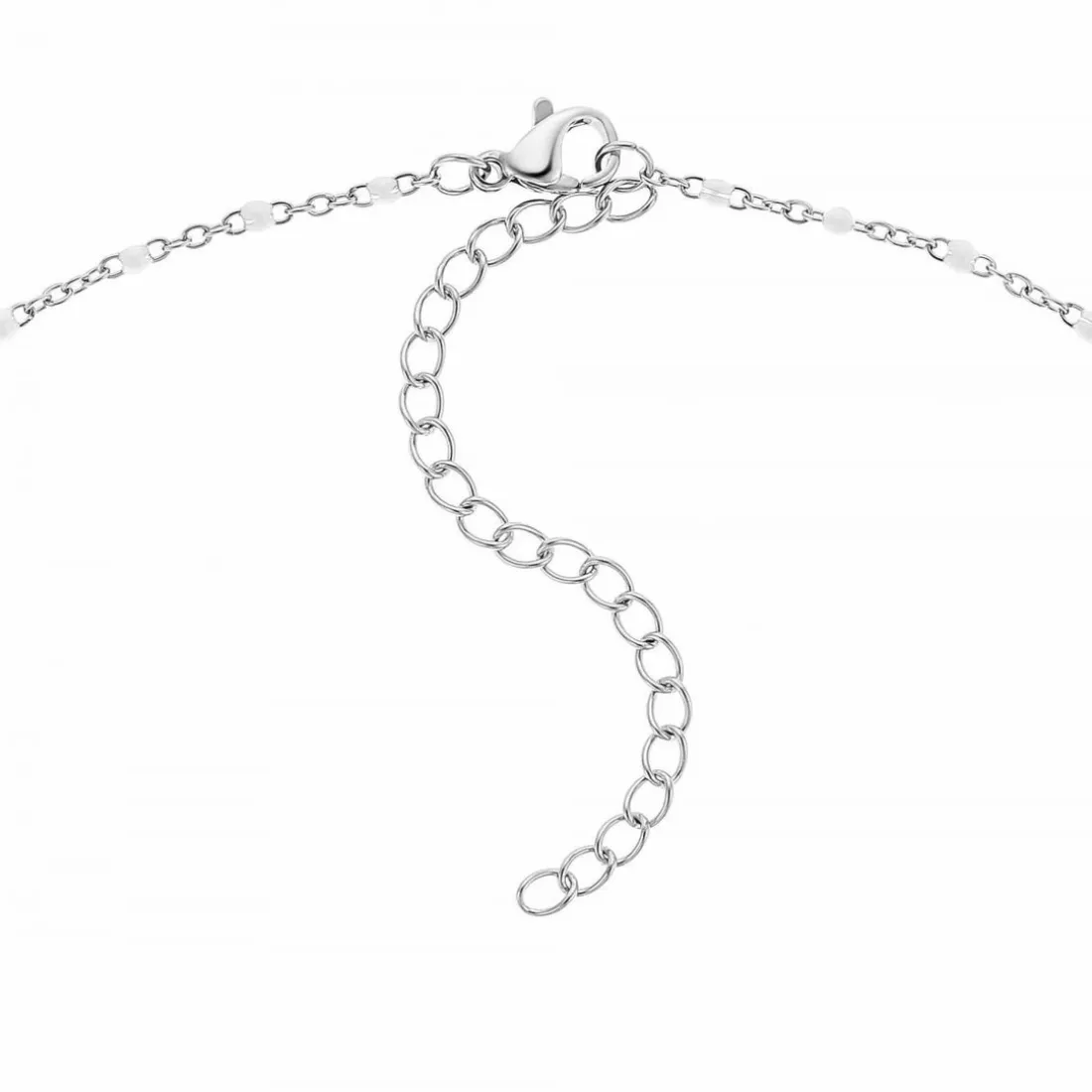 Collier femme Angèle M B2380-BLANC - Acier Argent