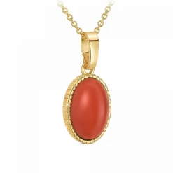 Collier femme Angèle M B2458-RED-ONYX - Métal Doré