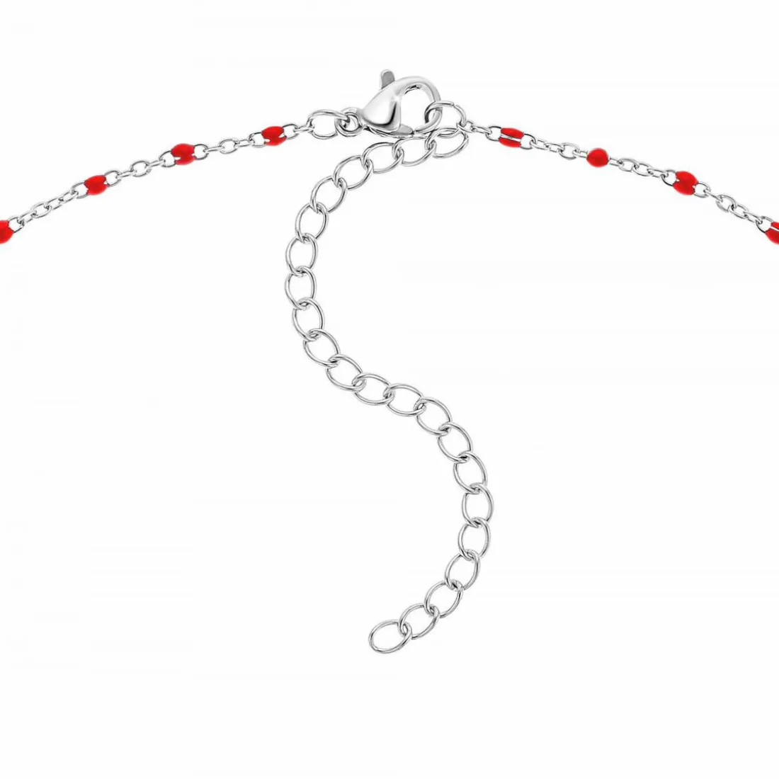 Collier femme Angèle M - B2380-ROUGE Acier Argent