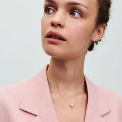 Collier femme argent avec perle et zircon Pandora