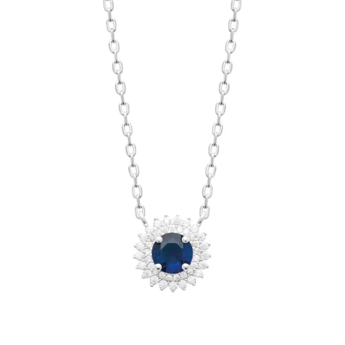 Collier femme argent pendentif pierre bleue Maison de la Bijouterie VW3UVZ45