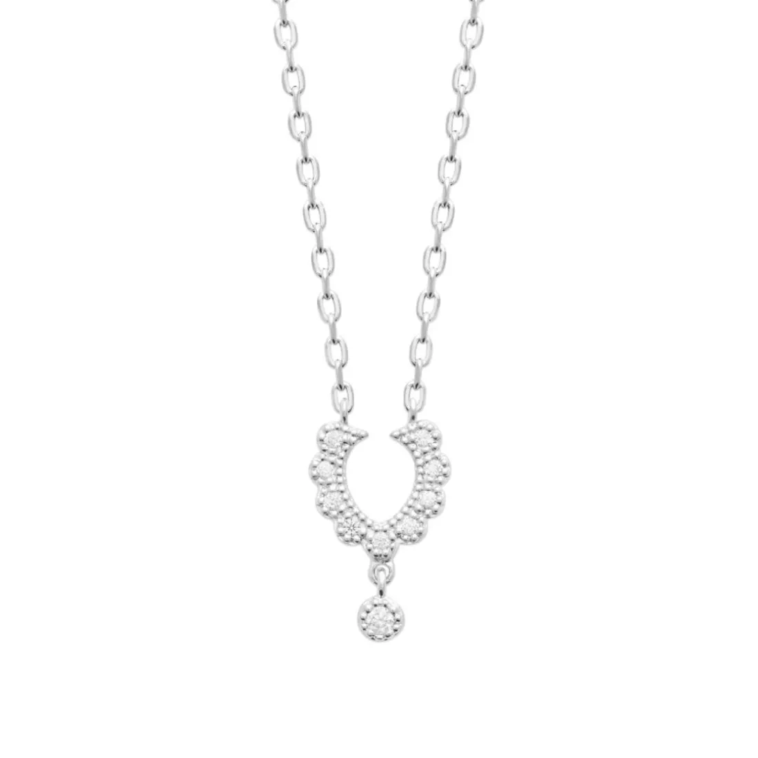 Collier femme argent serti clos oxyde Maison de la Bijouterie VW404V45
