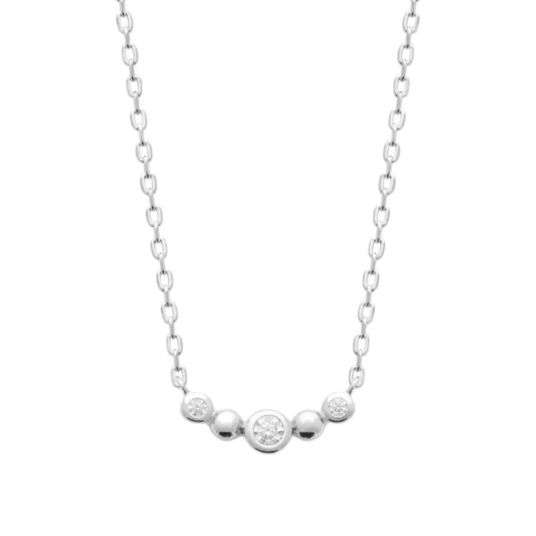 Collier femme argent serti clos oxyde Maison de la Bijouterie VW3W4045