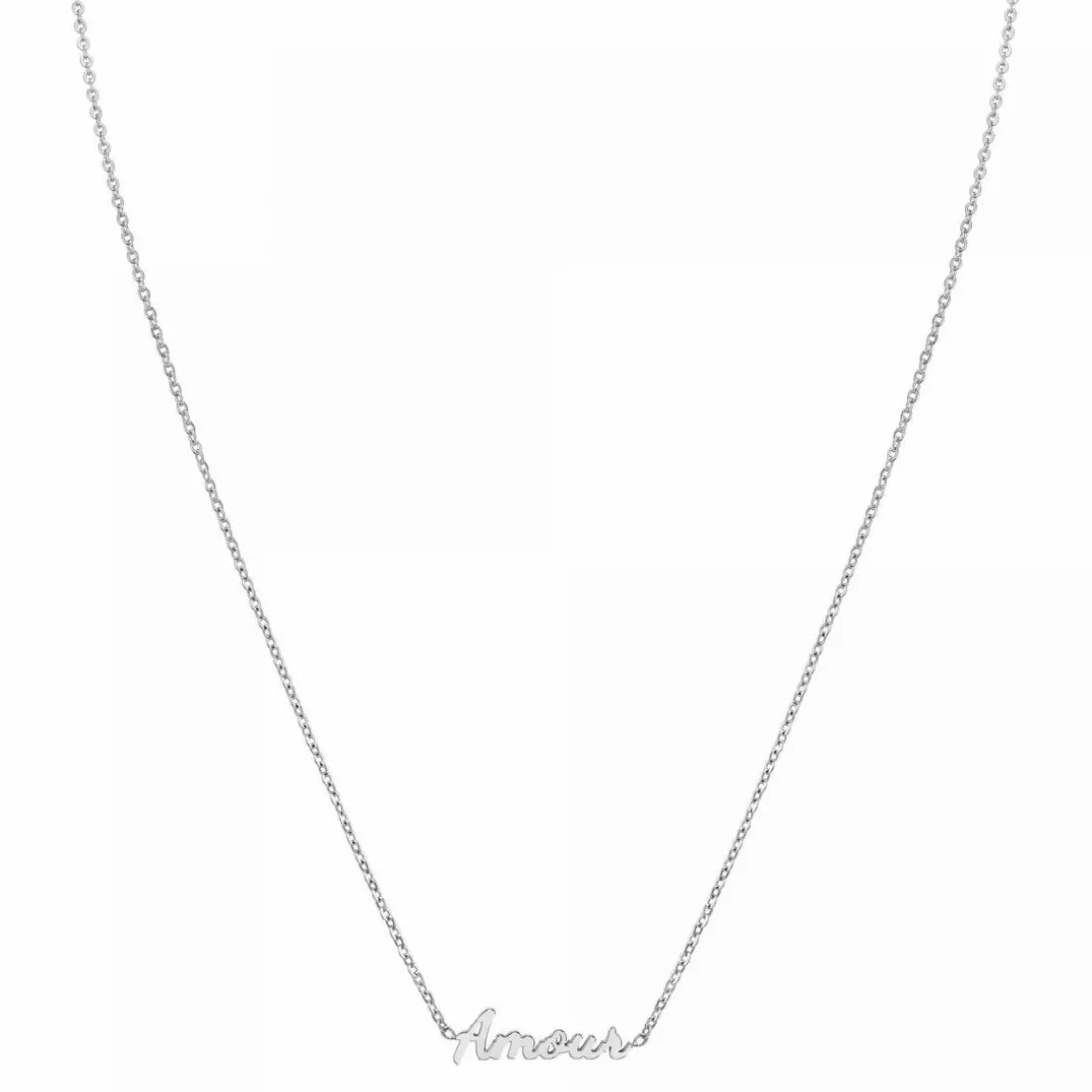 Collier femme Athème - B2689-ARGENT-AMOUR Acier Argent