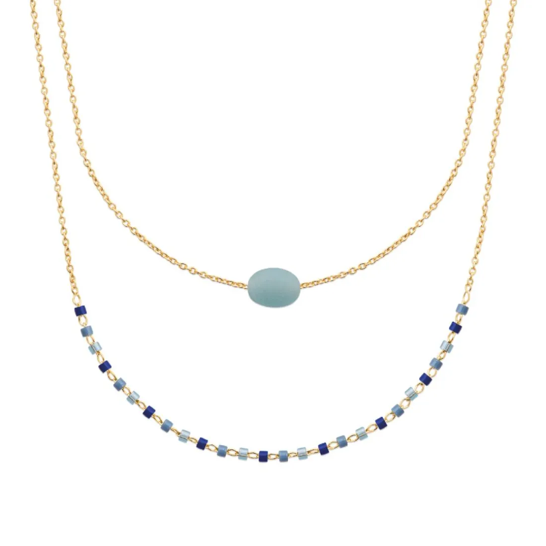 Collier femme fantaisie amazonite plaqué or Maison de la Bijouterie UW3Y4Z45