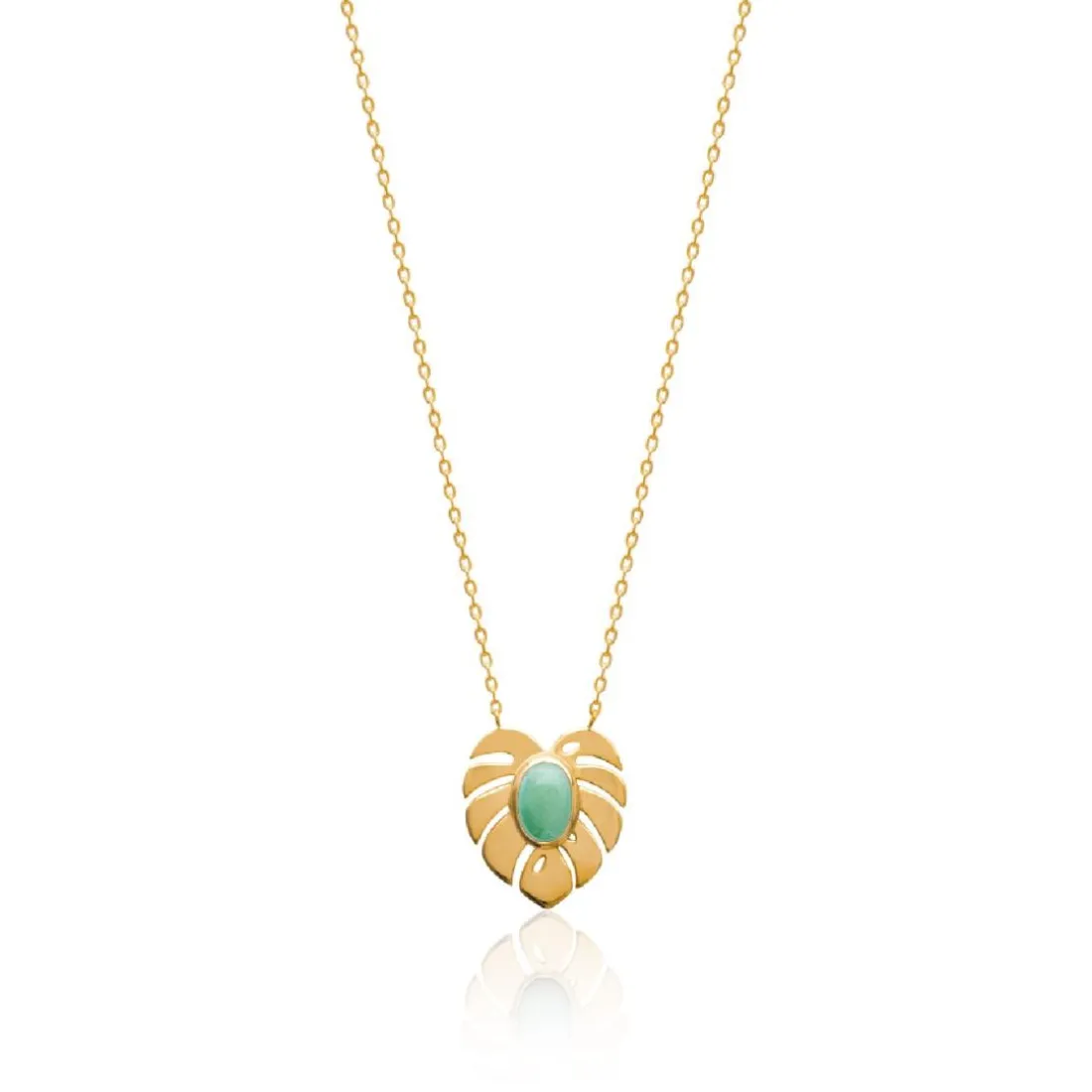 Collier femme fantaisie aventurine plaqué or Maison de la Bijouterie UW30Y545