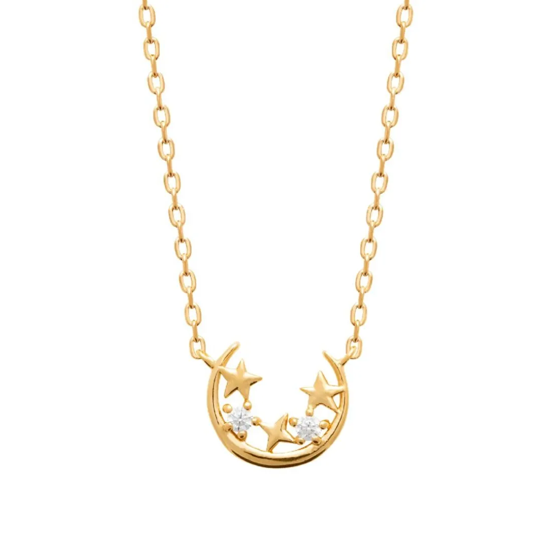 Collier femme fantaisie croissant de lune plaqué or Maison de la Bijouterie UW36W645