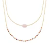 Collier femme fantaisie quartz rose plaqué or Maison de la Bijouterie UW3Y3W45