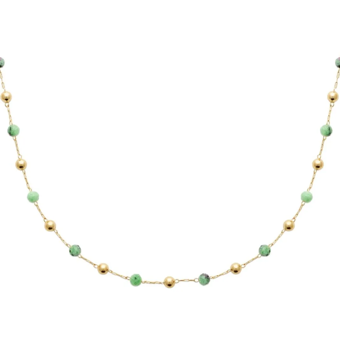 Collier femme fantaisie rubis zoisite plaqué or Maison de la Bijouterie UW3V3W50