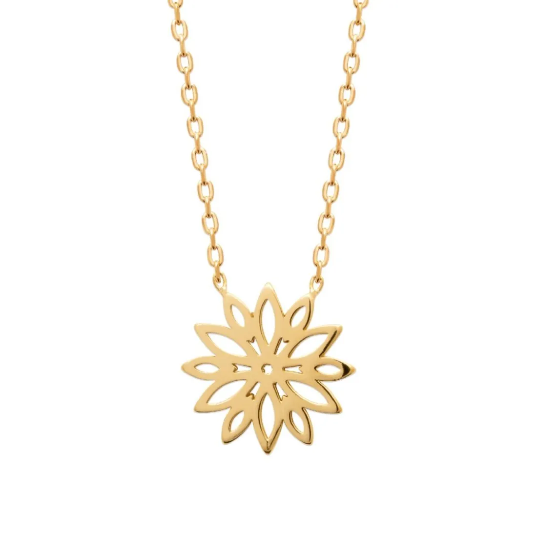 Collier femme pendentif feuille plaqué or Maison de la Bijouterie UYY03445