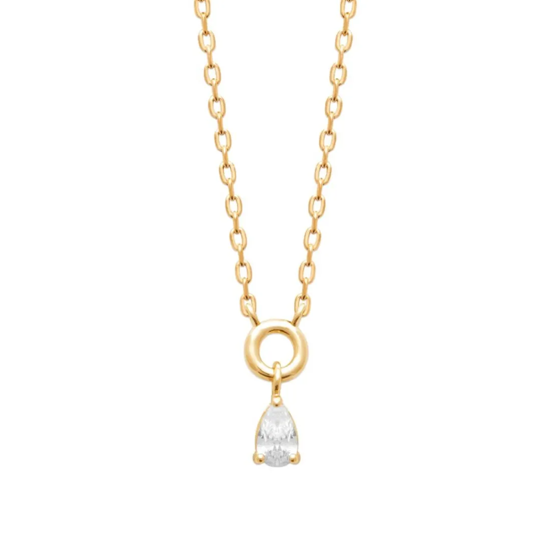 Collier femme pendentif oxyde de zirconium plaqué or Maison de la Bijouterie UW3VU445