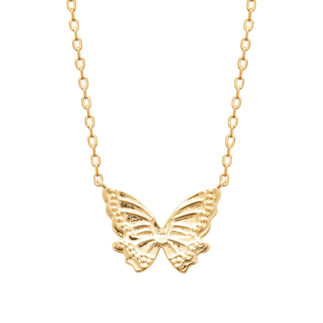 Collier femme pendentif papillon plaqué or Maison de la Bijouterie UYYZYY45
