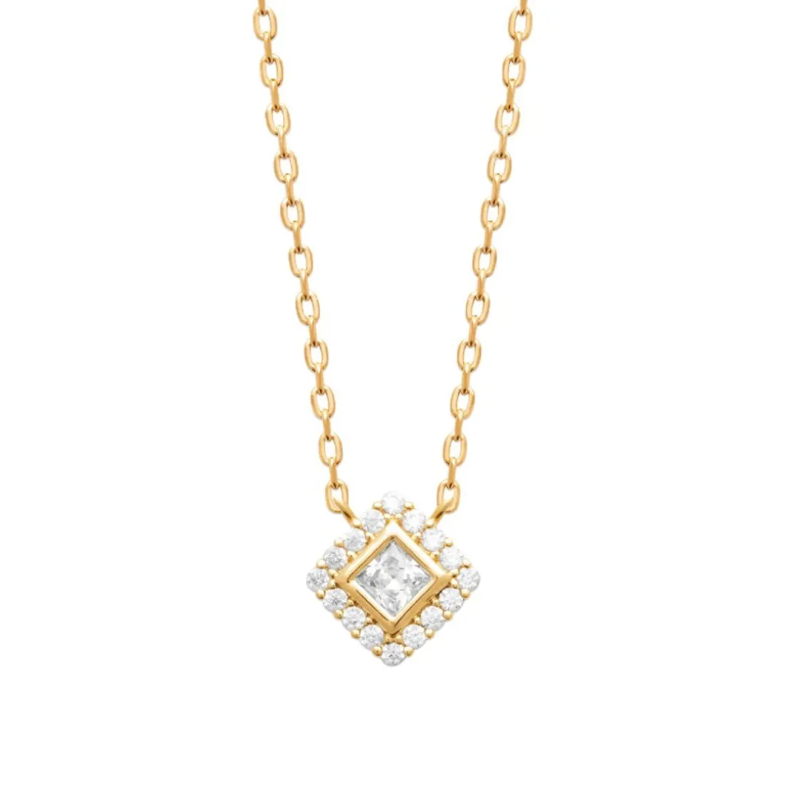 Collier femme pendentif plaqué or oxydes de zirconium Maison de la Bijouterie UW3UV345
