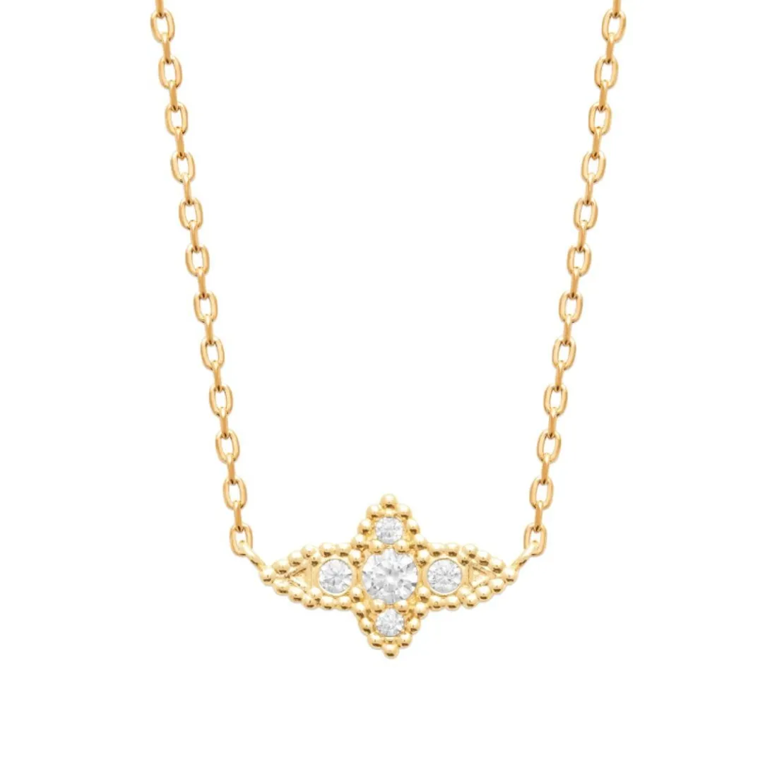 Collier femme pendentif serti clos plaqué or Maison de la Bijouterie UW405Y45