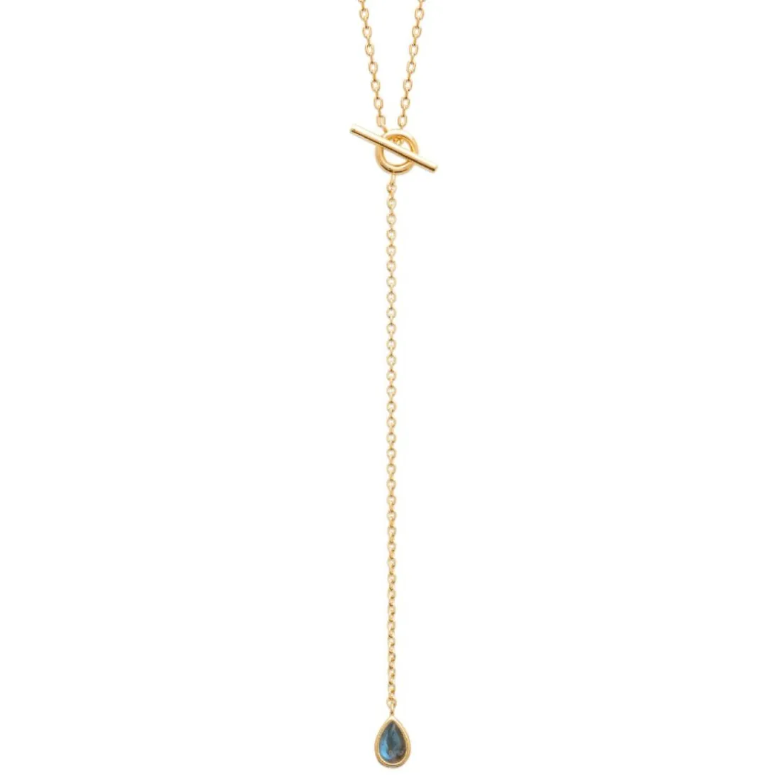 Collier femme plaqué or pendant labradorite Maison de la Bijouterie UW40Z345