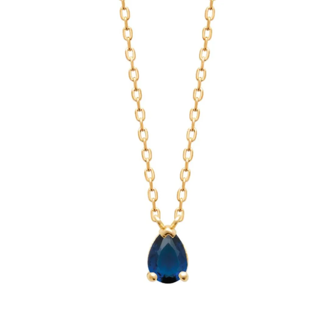 Collier femme plaqué or pendentif oxyde bleue Maison de la Bijouterie UW3UW545