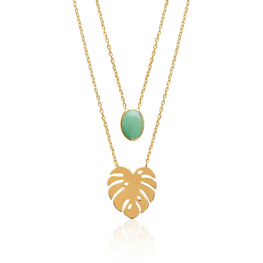 Collier femme plaqué or serti clos - UW30Y645