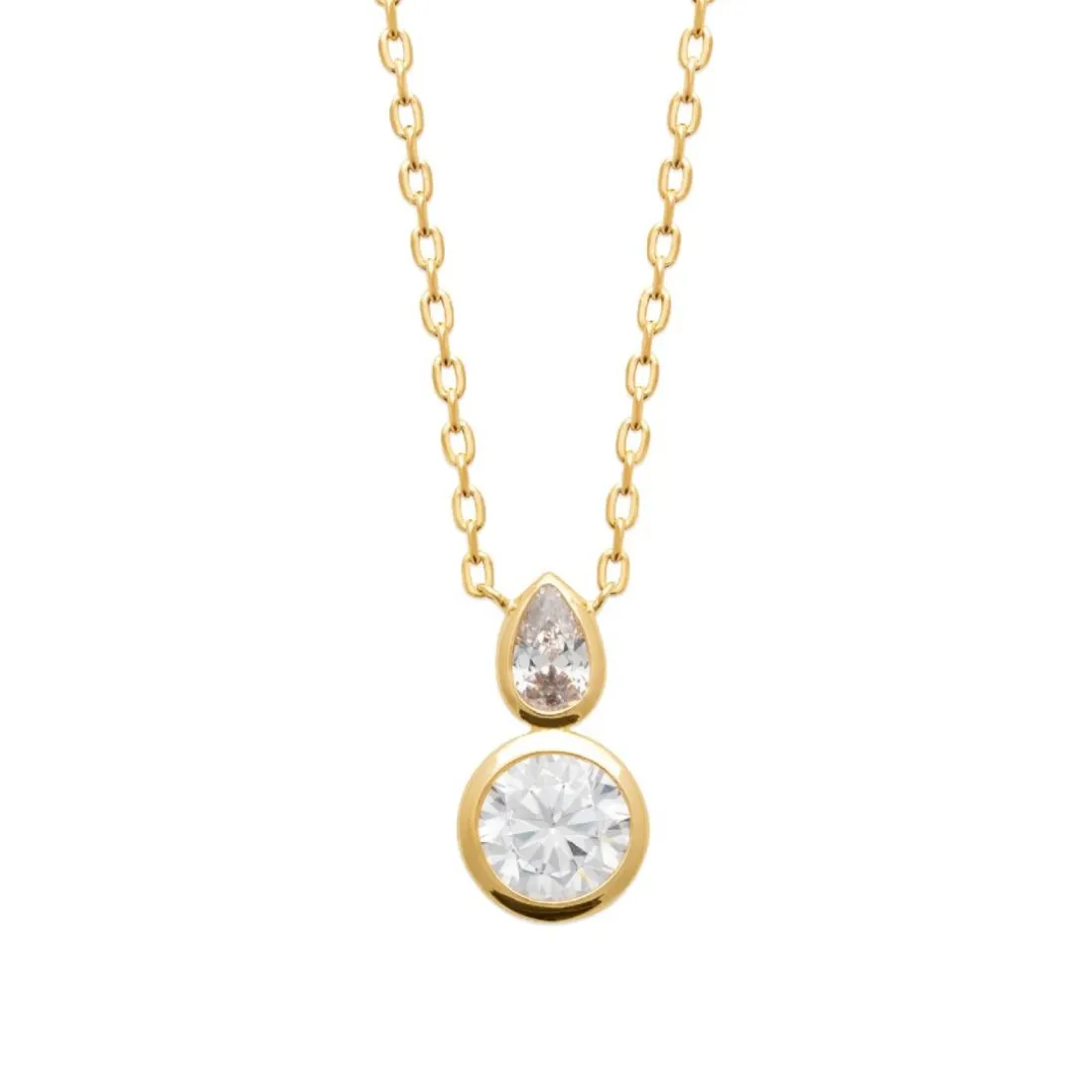 Collier femme serti clos plaqué or Maison de la Bijouterie UW34W045